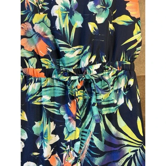 Love Tree floral spaghetti strap wide leg jumpsuit Romper Sz Small - Picture 3 of 7